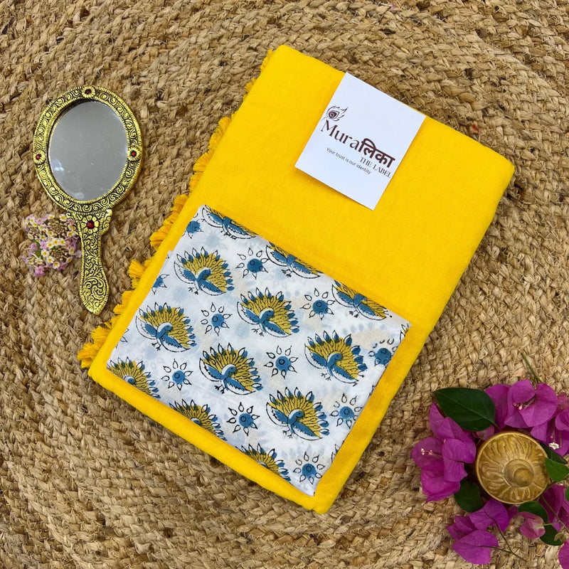 Muralika Yellow Handloom Saree - Muralika the label