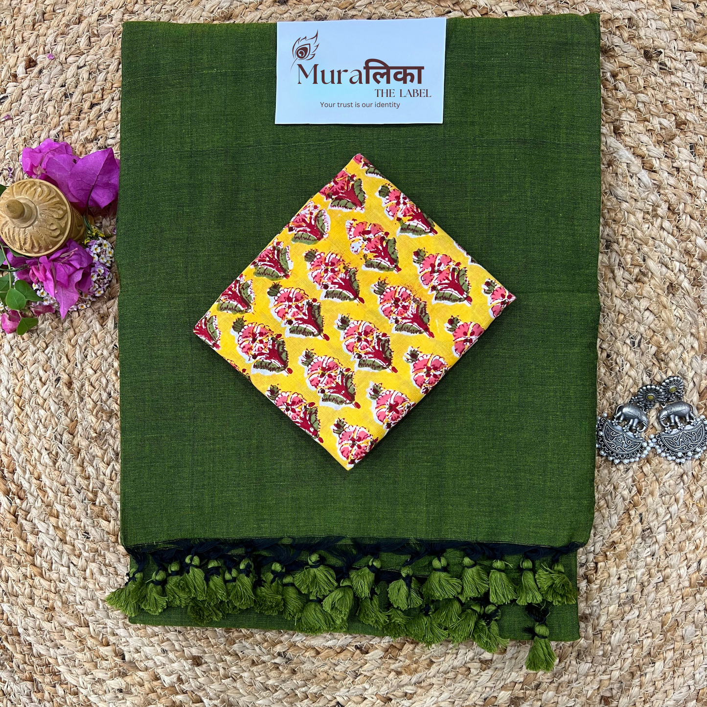 Muralika Mehendi Green Handloom Saree