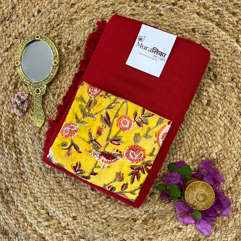 Muralika Red Handloom Saree - Muralika the label