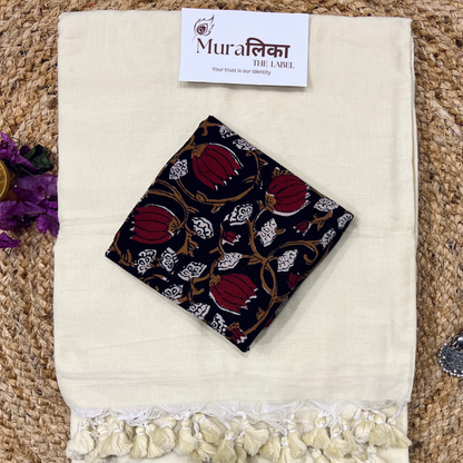 Muralika Off White Handloom Saree