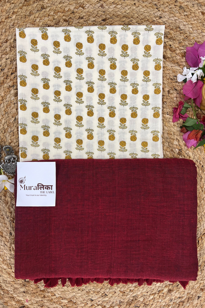 Muralika Light Maroon Handloom saree