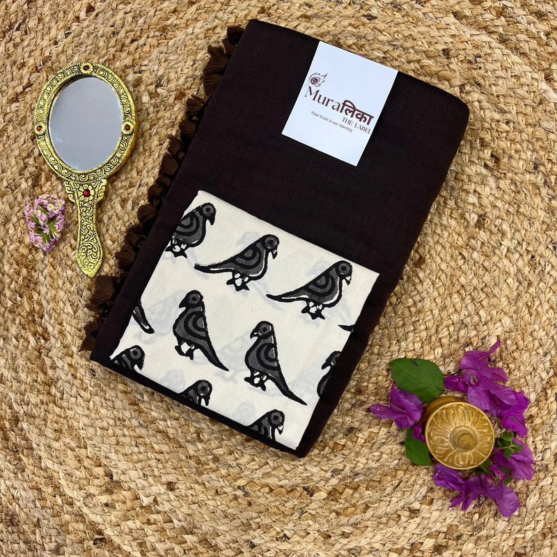 Muralika Coffee Brown Handloom Saree - Muralika the label