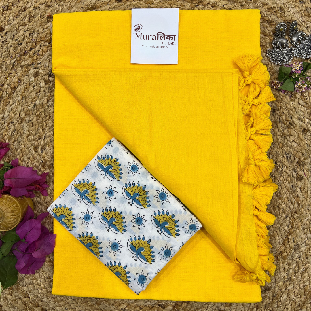 Muralika Yellow Handloom Saree