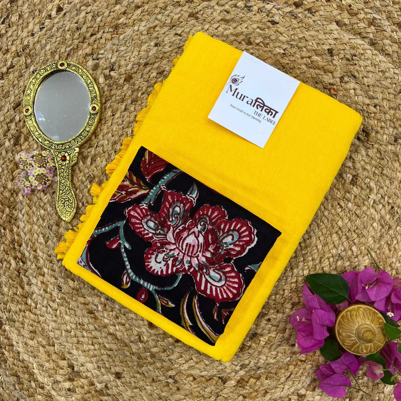 Muralika Yellow Handloom Saree - Muralika the label