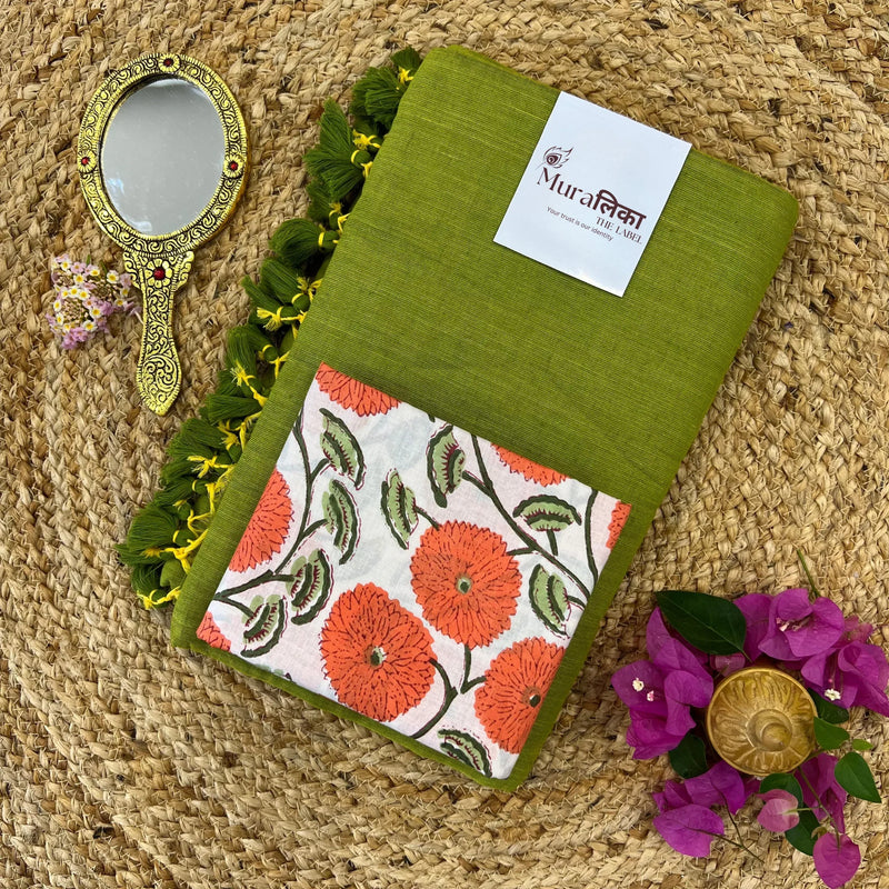Muralika Light Mehendi Handloom Saree - Muralika the label