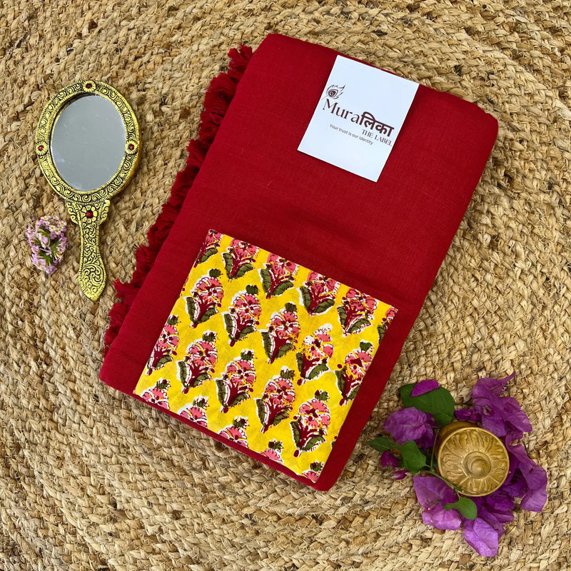 Muralika Red Handloom Saree - Muralika the label