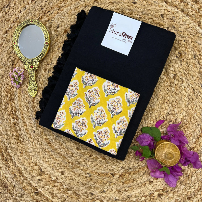 Muralika Black Handloom Saree - Muralika the label
