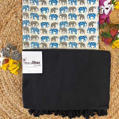 Muralika Black Handloom Saree