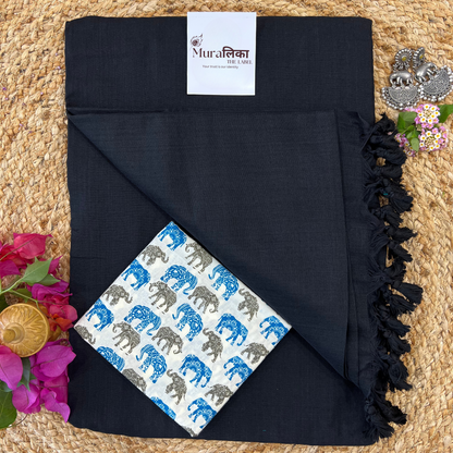 Muralika Black Handloom Saree