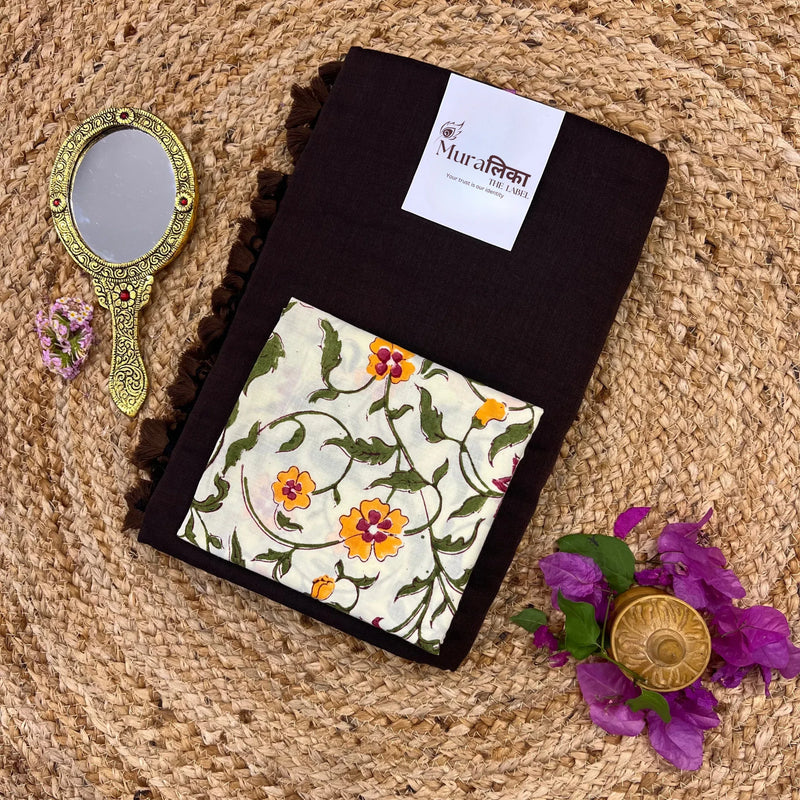 Muralika Coffee Brown Handloom Saree - Muralika the label