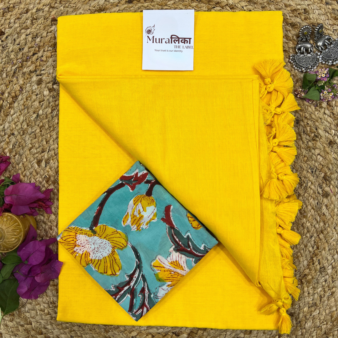 Muralika Yellow Handloom Saree