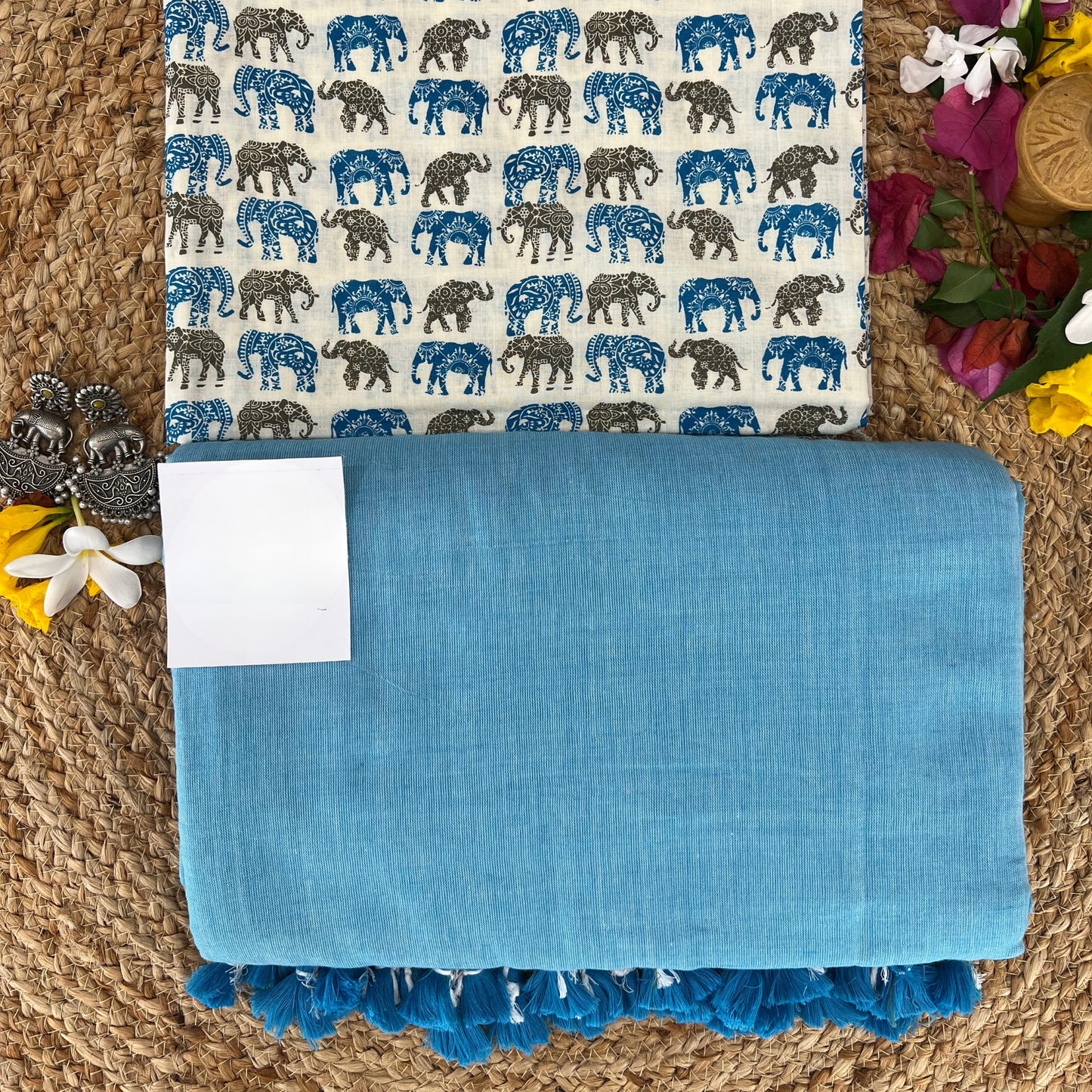 Muralika Sky Blue Handloom Saree