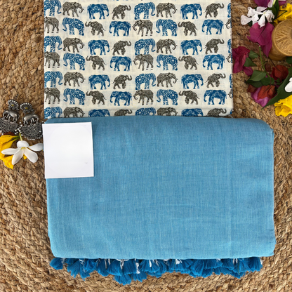 Muralika Sky Blue Handloom Saree