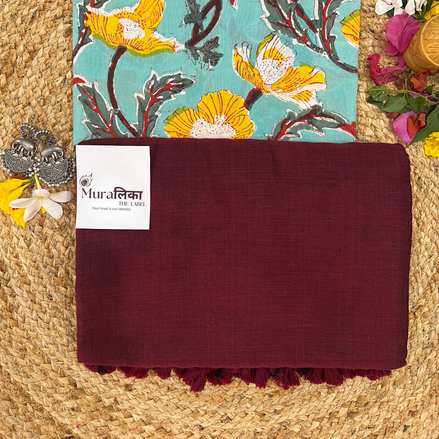 Muralika Light Maroon Handloom Saree