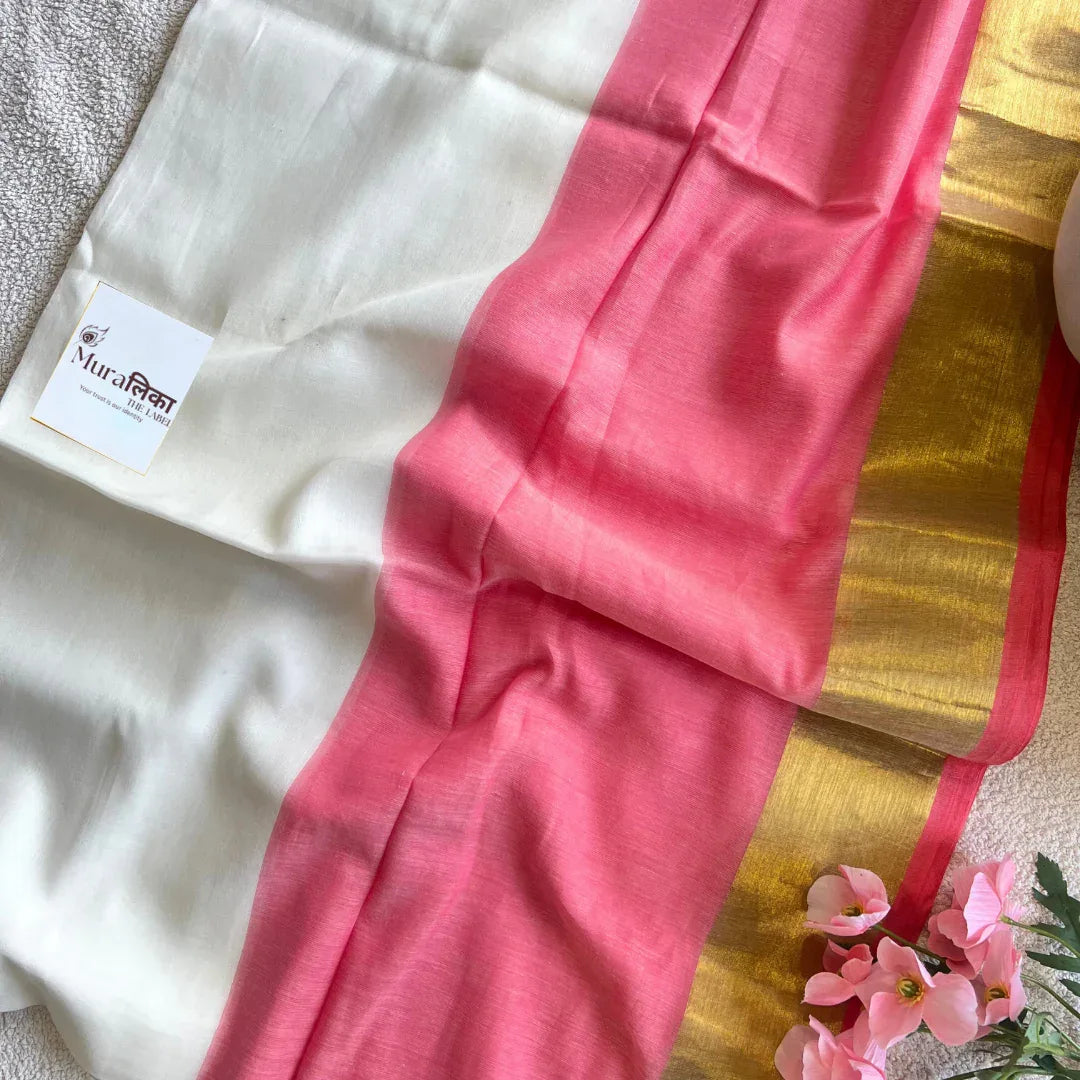 Aaradhya Mulmul Cotton Saree - Muralika the label