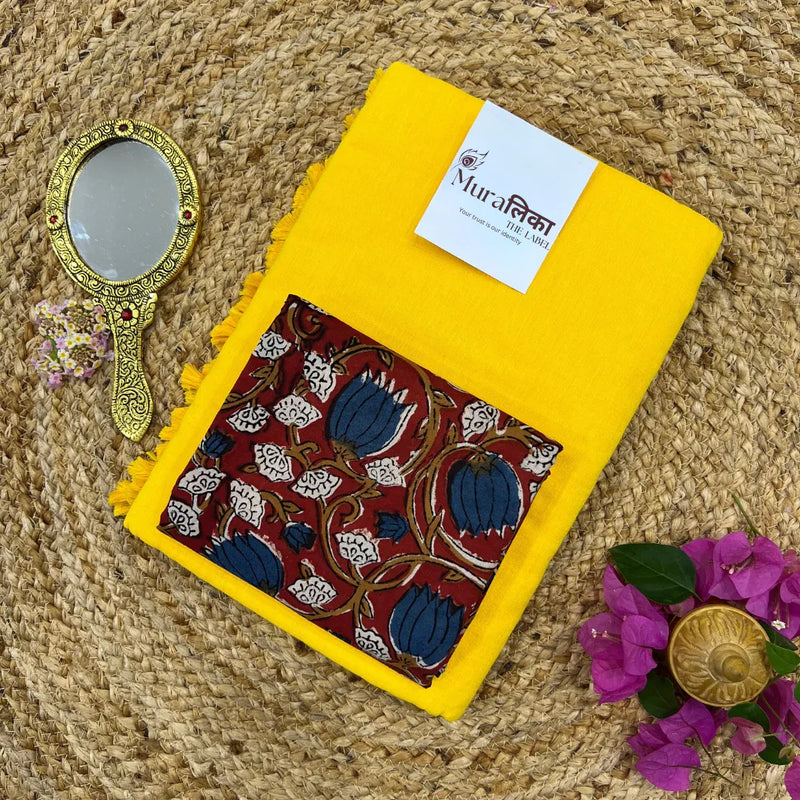 Muralika Yellow Handloom Saree - Muralika the label