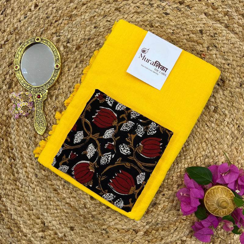 Muralika Yellow Handloom Saree - Muralika the label