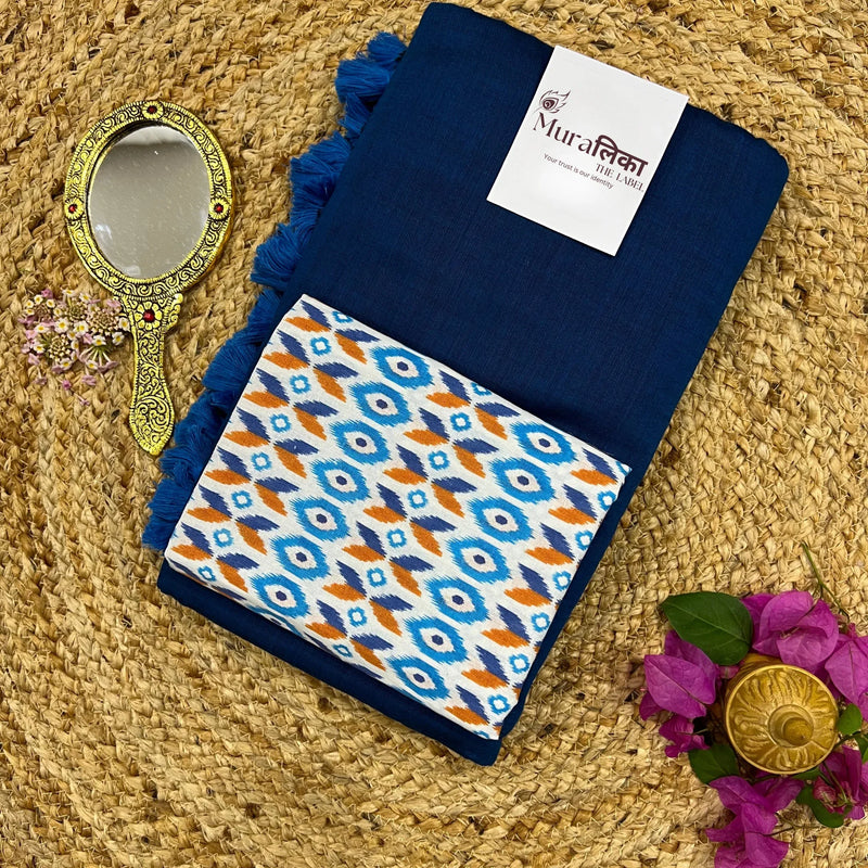 Muralika Indigo Handloom Saree - Muralika the label
