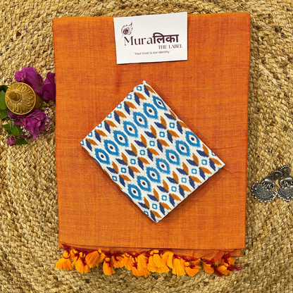 Muralika Orange Handloom Saree