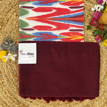 Muralika Light Maroon Handloom Saree