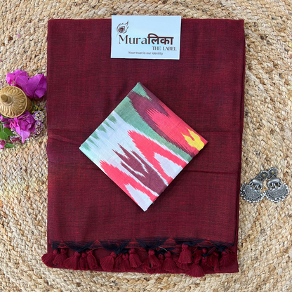 Muralika Light Maroon Handloom Saree