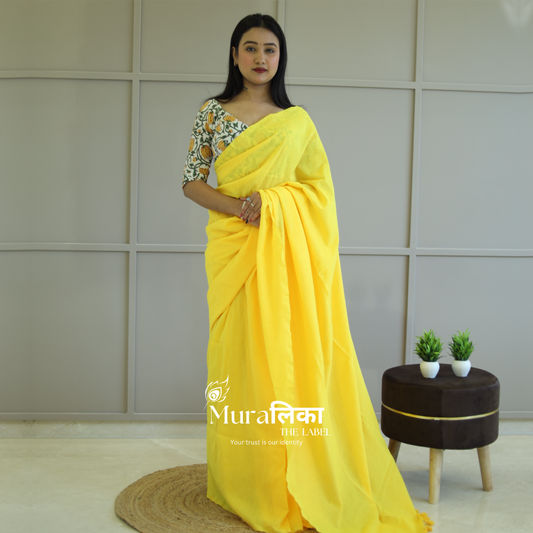 Muralika Yellow Handloom Saree