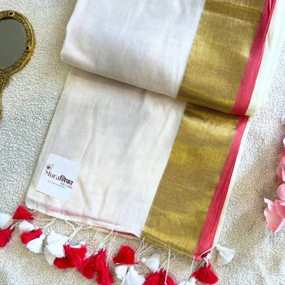 Aaradhya Mulmul Cotton Saree - Muralika the label
