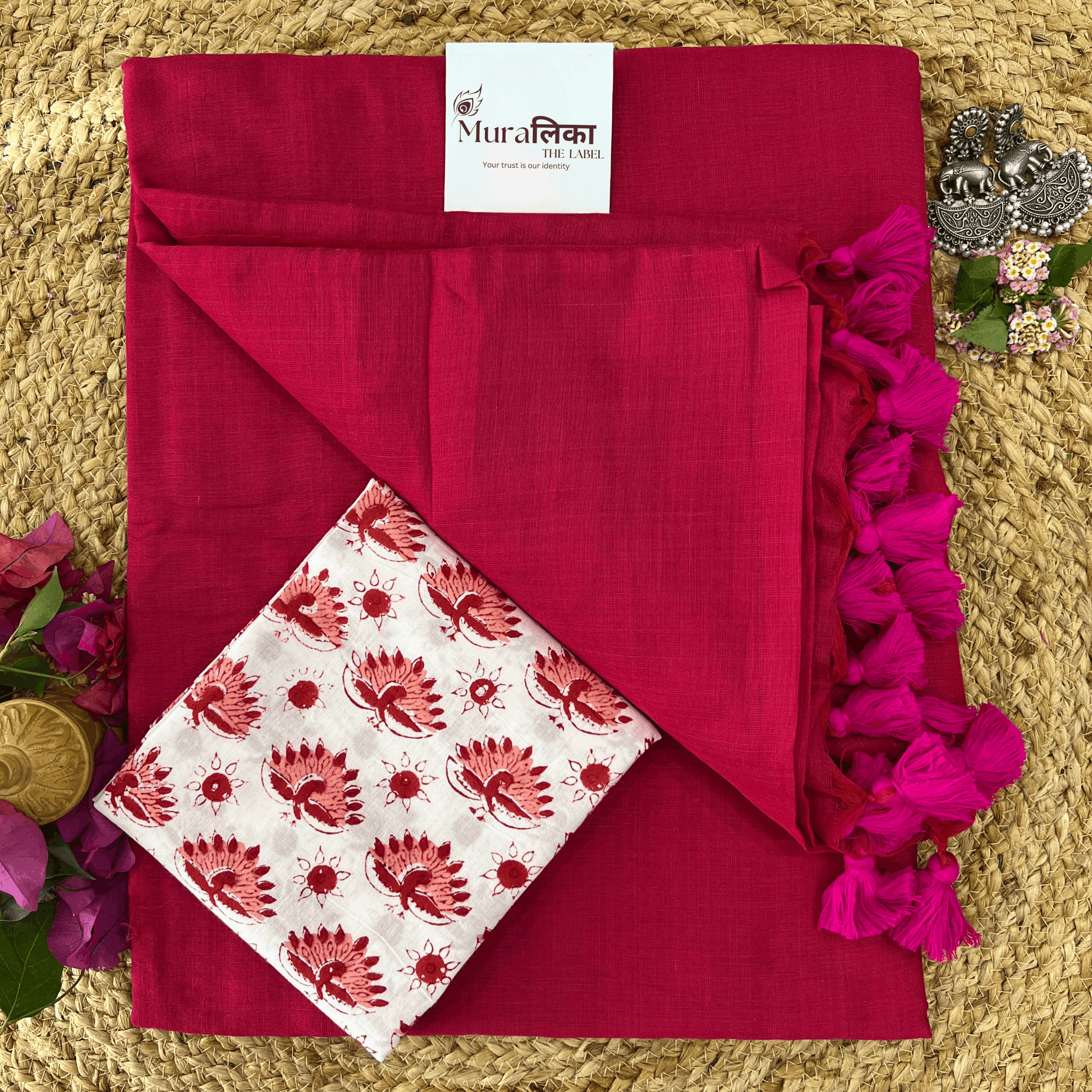 Muralika Queen Pink Handloom Saree