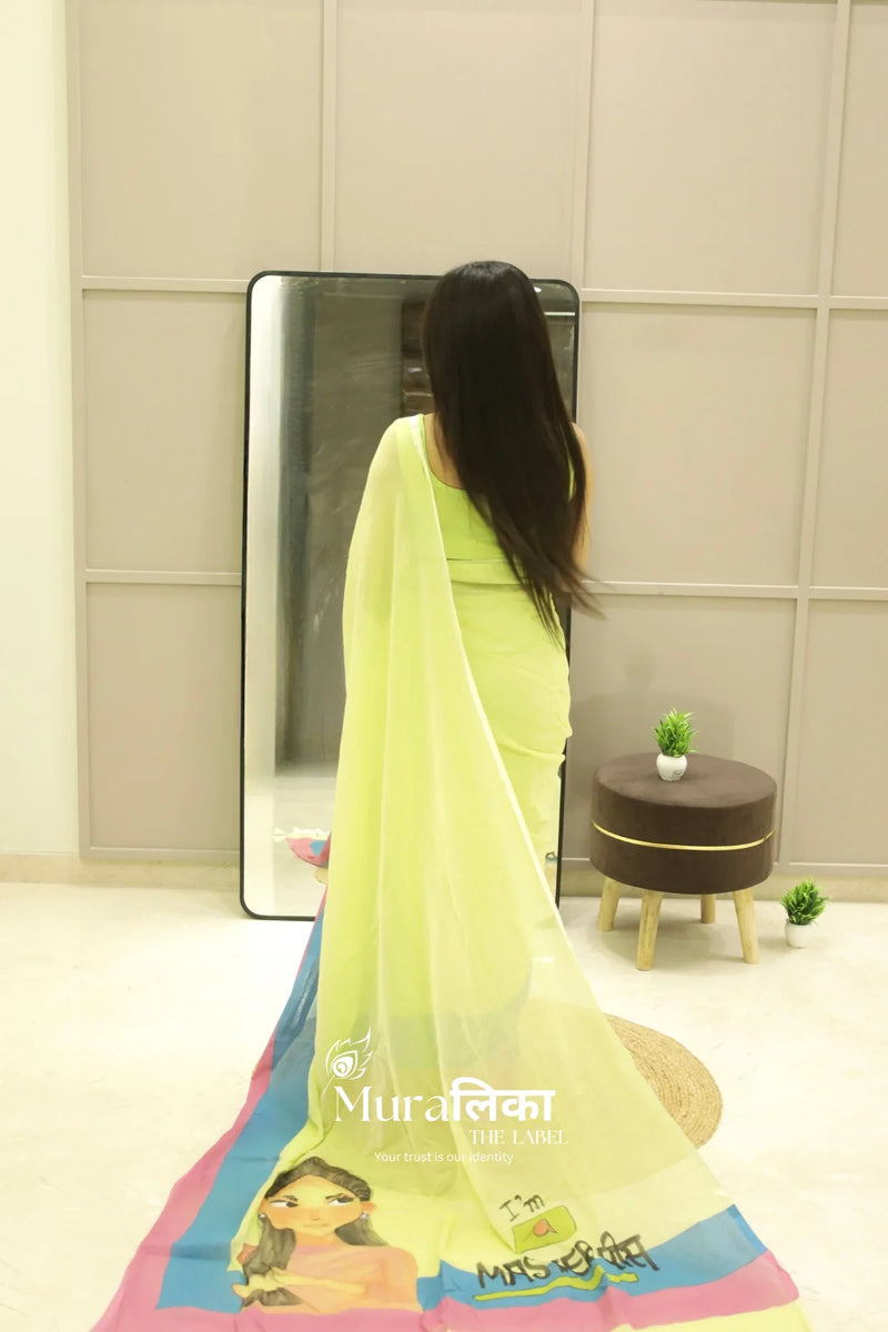 Masterpiece Hand painted Mulmul Cotton Saree - Muralika the label
