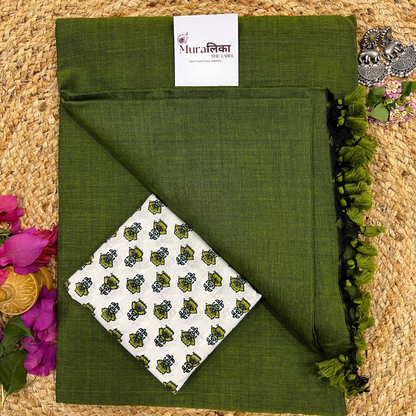 Muralika Mehendi Green Handloom Saree