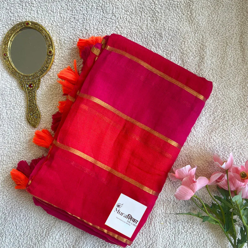 Utsav Mulmul Cotton Saree - Muralika the label