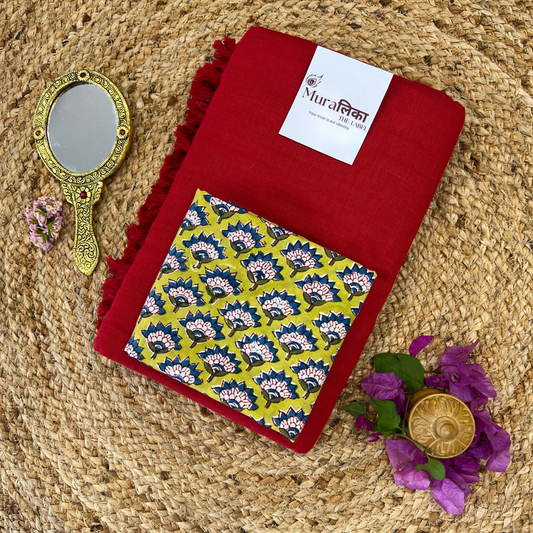 Muralika Red Handloom Saree