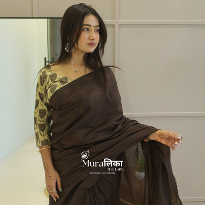 Muralika Coffee Brown Handloom Saree