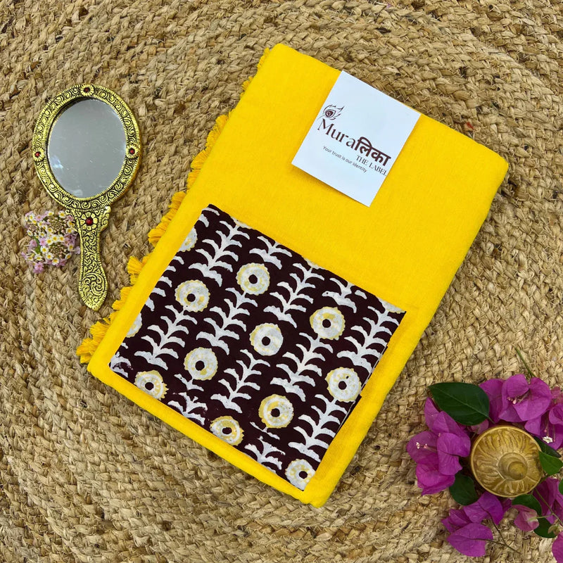 Muralika Yellow Handloom Saree - Muralika the label