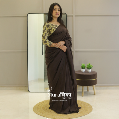 Muralika Coffee Brown Handloom Saree