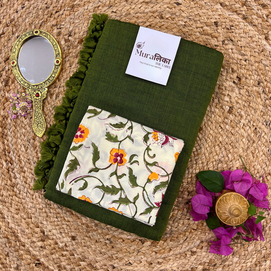 Muralika Mehendi Green Handloom Saree