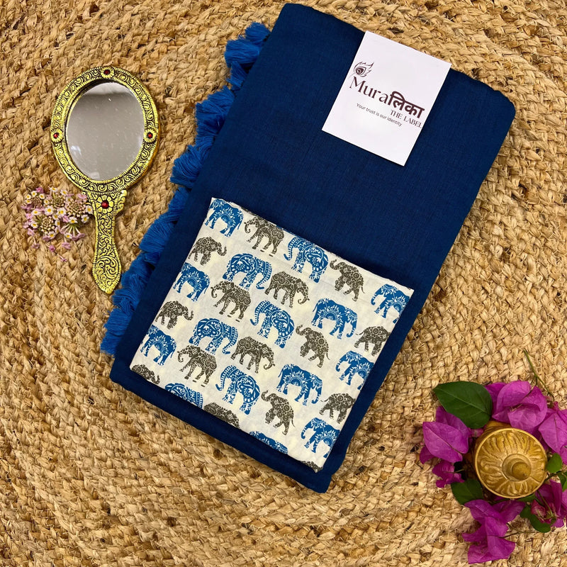 Muralika Indigo Handloom Saree - Muralika the label