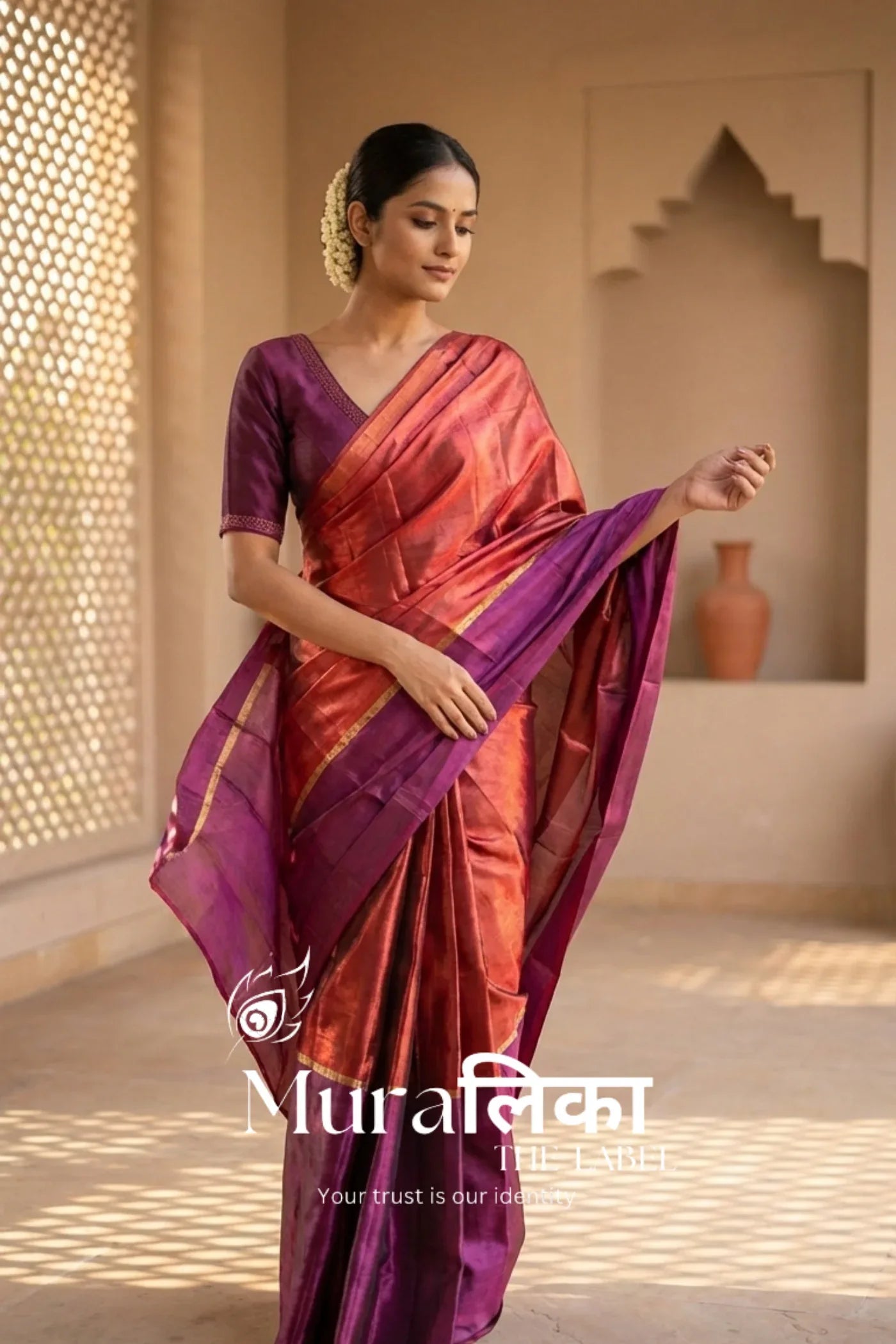 Muralika Pure Elegance Handloom Tissue Saree