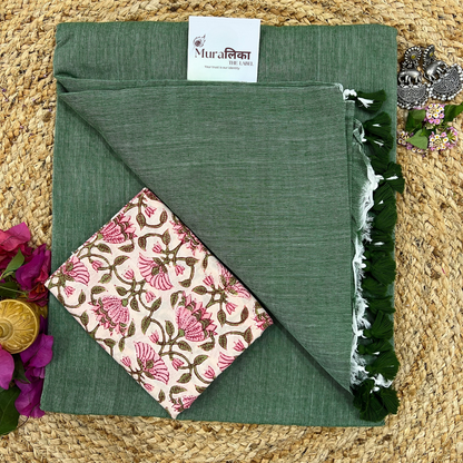 Muralika Leaf Green Handloom Saree