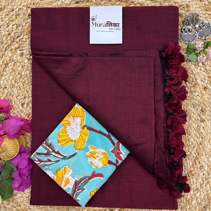 Muralika Light Maroon Handloom Saree