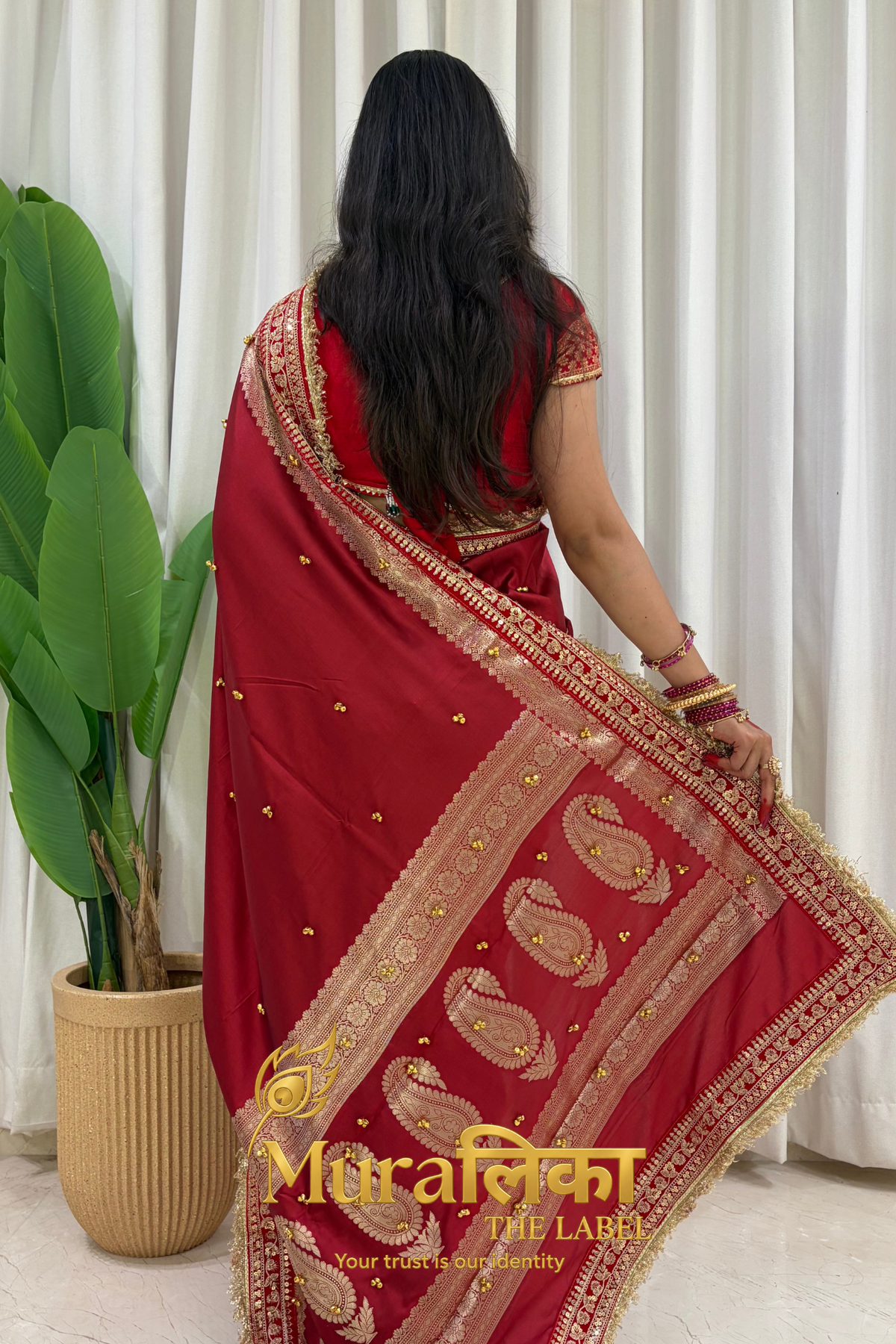Ghungroo Ki Saugaat - Banarasi soft silk Maroon Ghungroo Saree with Lace work