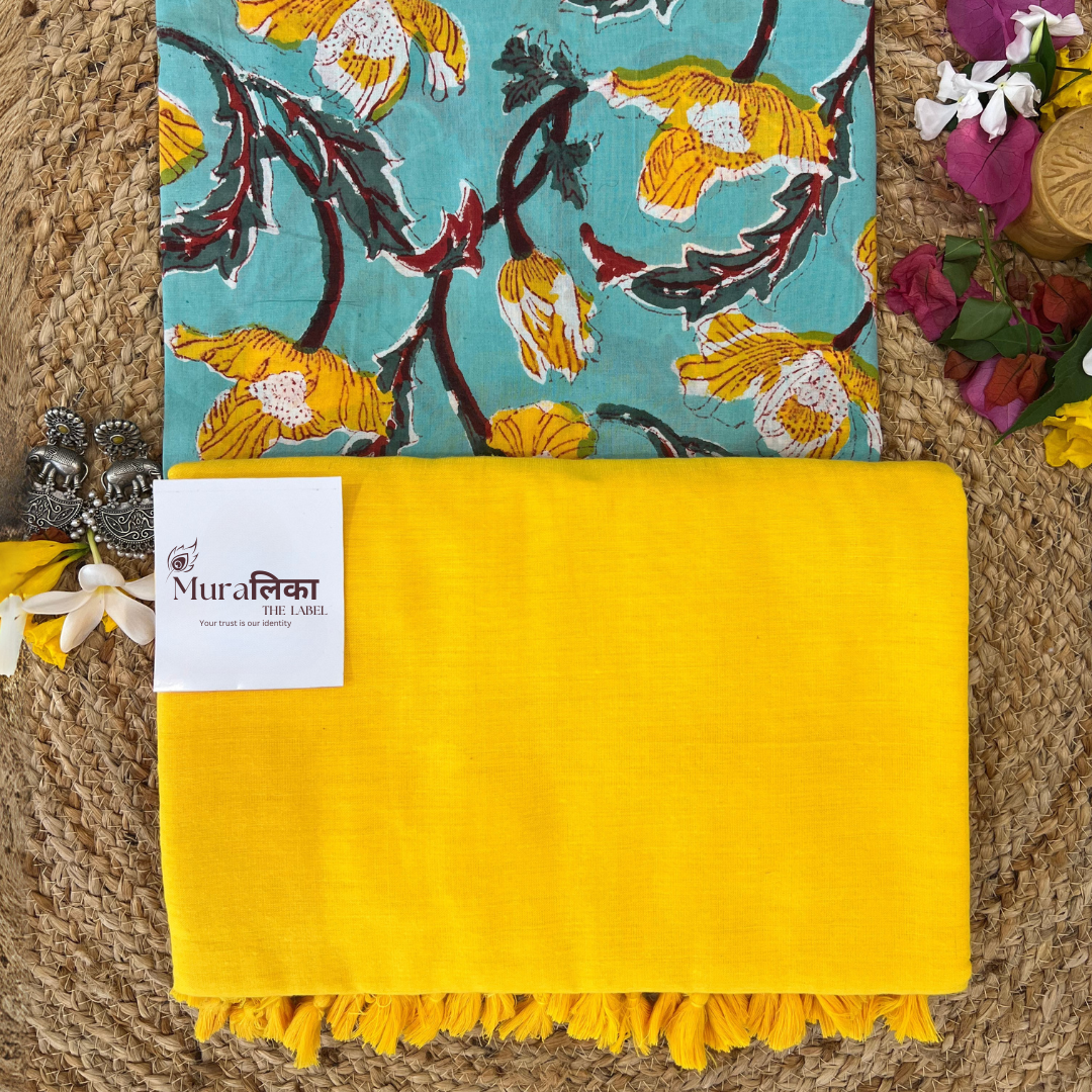 Muralika Yellow Handloom Saree