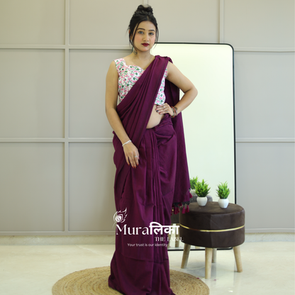 Muralika Magenta Handloom Saree