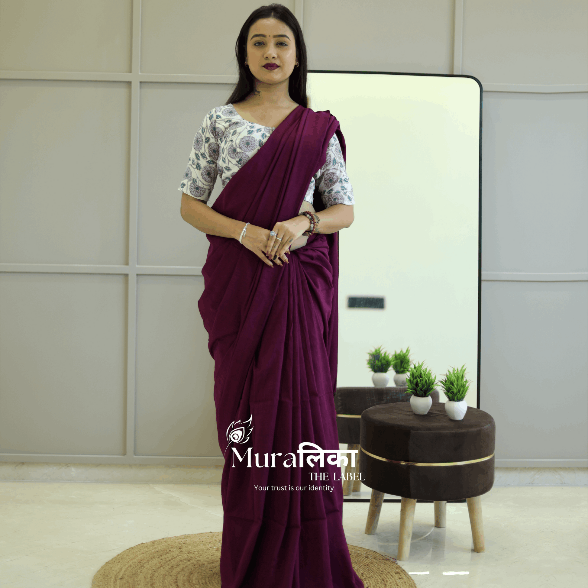Muralika Magenta Handloom Saree
