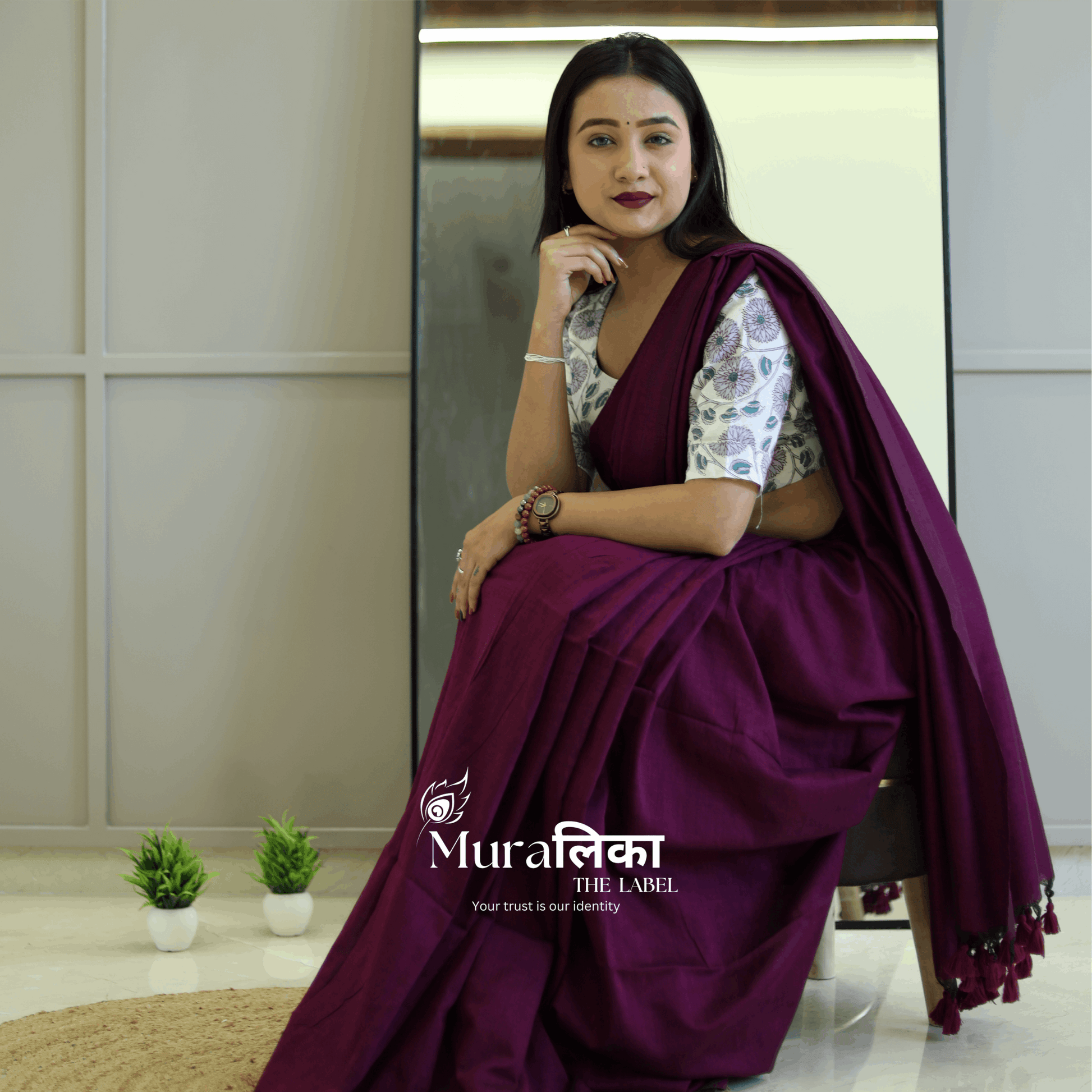 Muralika Magenta Handloom Saree