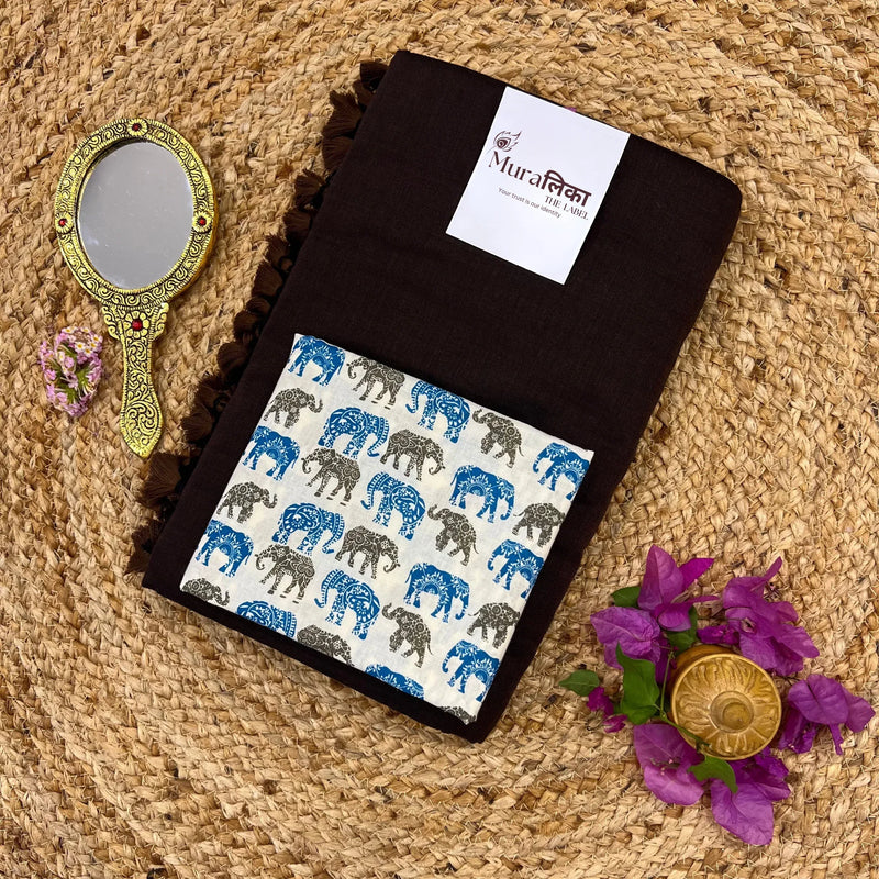 Muralika Coffee Brown Handloom Saree - Muralika the label