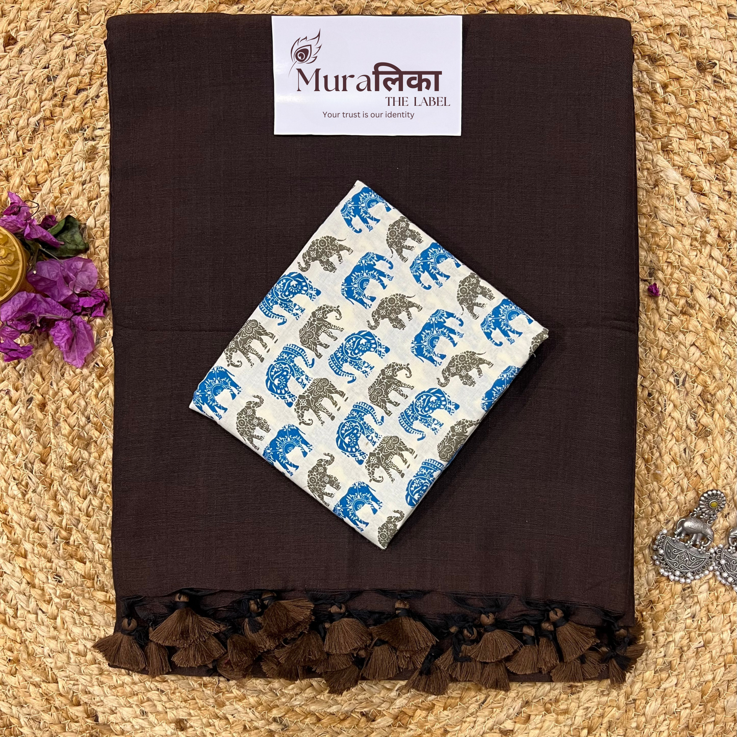 Muralika Coffee Brown Handloom Saree