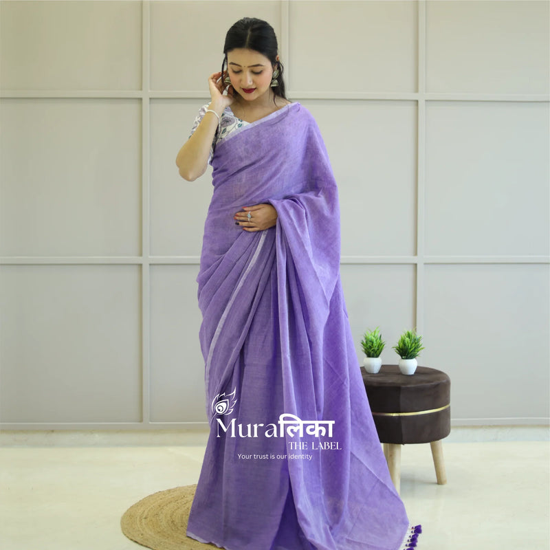 Muralika Lilac Handloom Saree - Muralika the label