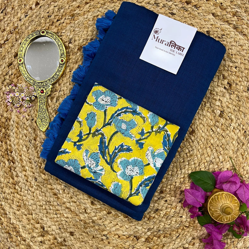 Muralika Indigo Handloom Saree - Muralika the label