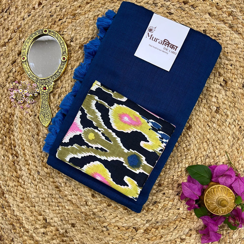 Muralika Indigo Handloom Saree - Muralika the label